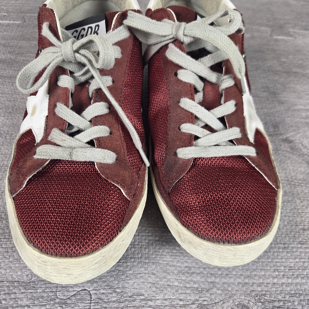 Golden Goose Superstar Sneakers Womens Red White Distressed Italy W-7.5 - Picture 2 of 8